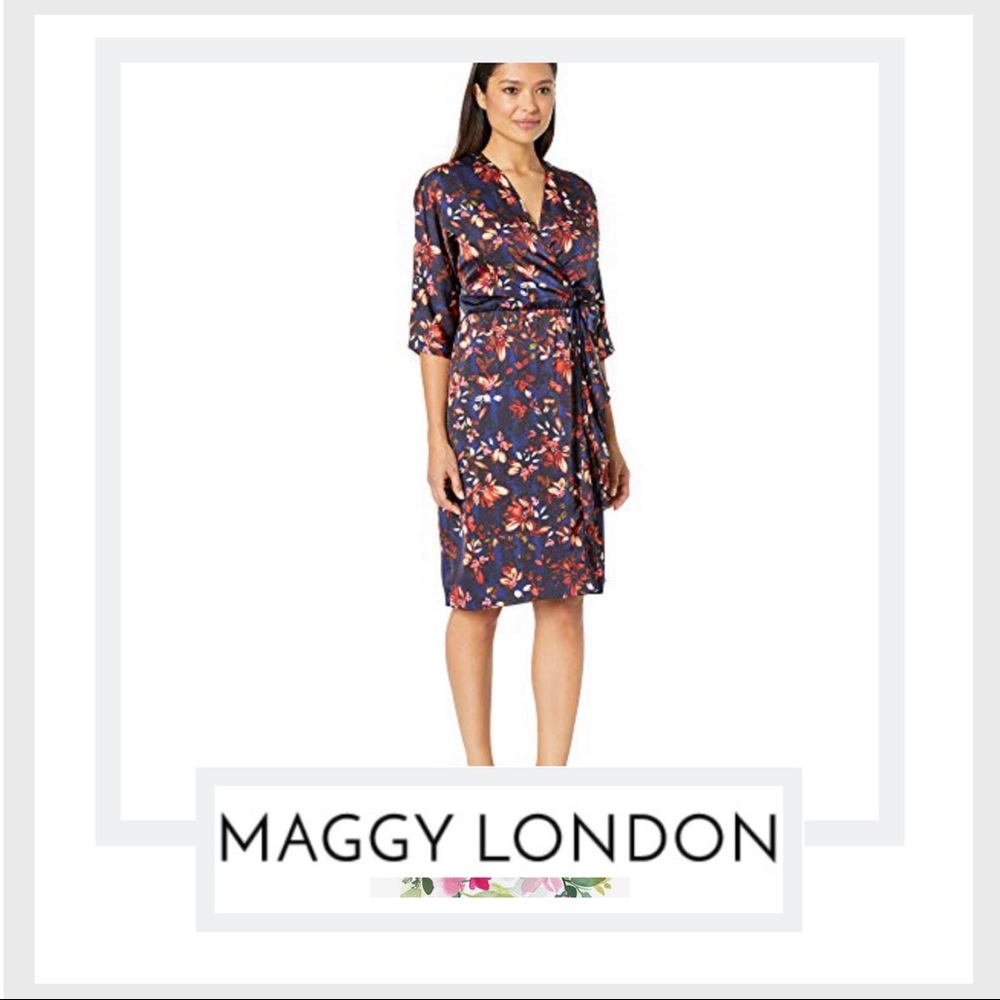 🆕 Maggy London Floral Charmeuse Dress